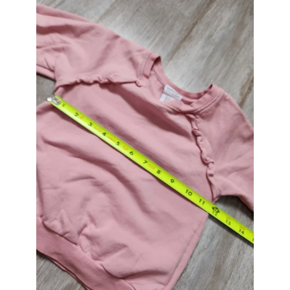 Haute Hippie Kids Pink Ruffle Crewneck Pullover Sweater Long Sleeve Girls 3T GUC